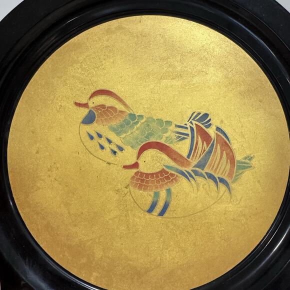Vintage Japanese Zohiko Signed Lacquer Ware Plate w/ Two Ducks Decoration Rare - Picture 3 of 5